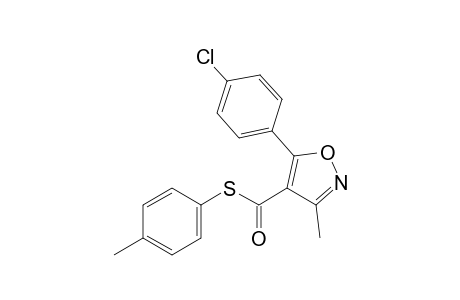 5-(p-chlorophenyl)-3-methyl-4-isoxazolecarbothioic acid, S-p-tolyl ester
