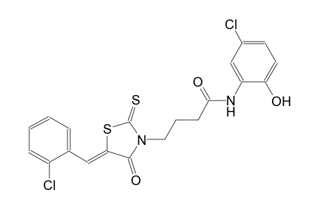 4-[(5Z)-5-(2-chlorobenzylidene)-4-oxo-2-thioxo-1,3-thiazolidin-3-yl]-N-(5-chloro-2-hydroxyphenyl)butanamide
