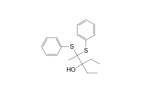 3-Pentanol, 3-ethyl-2,2-bis(phenylthio)-