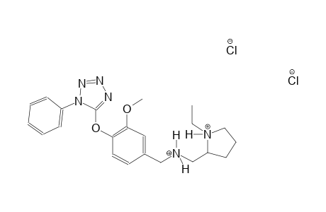 pyrrolidinium, 1-ethyl-2-[[[[3-methoxy-4-[(1-phenyl-1H-tetrazol-5-yl)oxy]phenyl]methyl]ammonio]methyl]-, dichloride