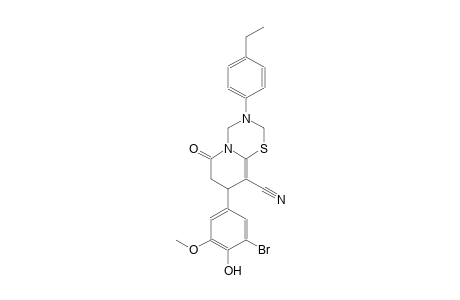 2H,6H-pyrido[2,1-b][1,3,5]thiadiazine-9-carbonitrile, 8-(3-bromo-4-hydroxy-5-methoxyphenyl)-3-(4-ethylphenyl)-3,4,7,8-tetrahydro-6-oxo-