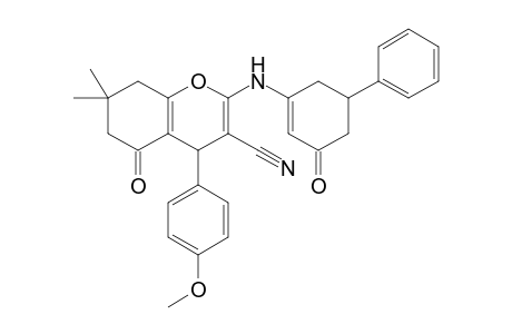 2-N-(5-phenyl-3-oxo-1-cyclohexenyl)-amino-3-cyano-4-(4-methoxy-phenyl)-7,7-dimethyl-5-oxo-5,6,7,8-tetrahydro-4Hbenzopyran