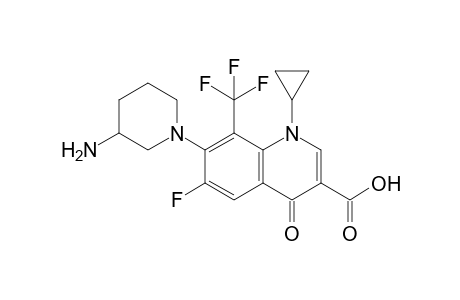 7-(3-amino-1-piperidinyl)-1-cyclopropyl-6-fluoro-4-oxo-8-(trifluoromethyl)-3-quinolinecarboxylic acid