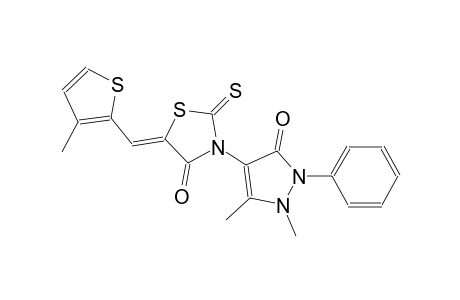 (5Z)-3-(1,5-dimethyl-3-oxo-2-phenyl-2,3-dihydro-1H-pyrazol-4-yl)-5-[(3-methyl-2-thienyl)methylene]-2-thioxo-1,3-thiazolidin-4-one