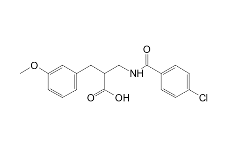 alpha-[(p-chlorobenzamido)methyl] -m-methoxyhydrocinnamic acid