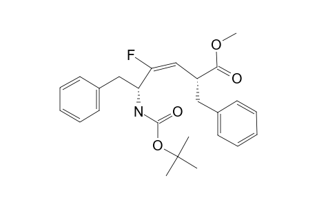 METHYL-(2-R,5-R,3-E)-2-BENZYL-5-[N-(TERT.-BUTOXYCARBONYL)-AMINO]-4-FLUORO-6-PHENYLHEX-3-ENOATE