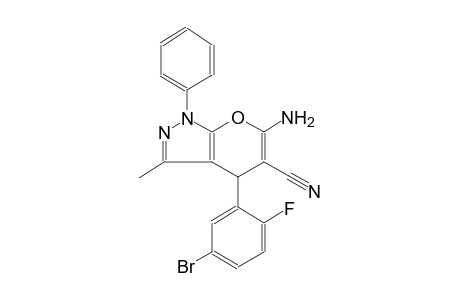 6-amino-4-(5-bromo-2-fluorophenyl)-3-methyl-1-phenyl-1,4-dihydropyrano[2,3-c]pyrazole-5-carbonitrile