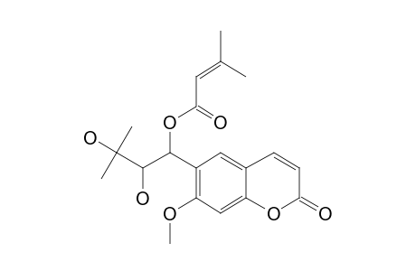 [2,3-Dihydroxy-1-(7-methoxy-2-oxochromen-6-yl)-3-methylbutyl] 3-methylbut-2-enoate