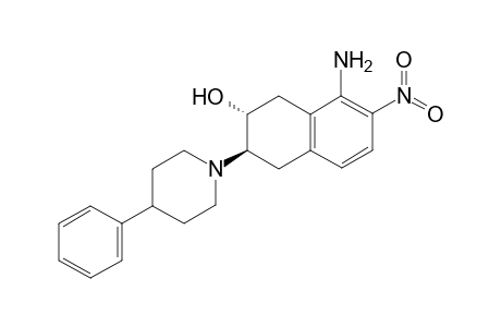 (+-)-trans-8-Amino-2-hydroxy-7-nitro-3-(4-phenylpiperidino)tetralin [(+-)-8-Amino-7-nitrobenzovesamicol]