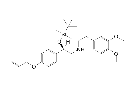 (-)-(.alpha.)-[[[2-(3,4-Dimethoxyphenyl)ethyl]amino]methyl]-(.alpha.)-[(l,I-dimethylethyl)dimethylsilyloxy]-4-(2-propenyloxy)benzenemethane