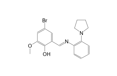 4-bromo-2-methoxy-6-((E)-{[2-(1-pyrrolidinyl)phenyl]imino}methyl)phenol