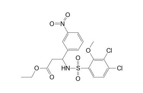 3-[(3,4-dichloro-2-methoxy-phenyl)sulfonylamino]-3-(3-nitrophenyl)propionic acid ethyl ester