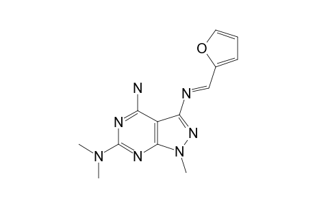 4-AMINO-6-DIMETHYLAMINO-3-(2-FURYL)-AZOMETHINO-1-METHYLPYRAZOLO-[3,4-D]-PYRIMIDINE