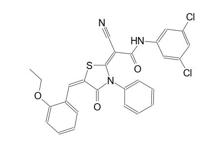 (2E)-2-cyano-N-(3,5-dichlorophenyl)-2-[(5E)-5-(2-ethoxybenzylidene)-4-oxo-3-phenyl-1,3-thiazolidin-2-ylidene]ethanamide
