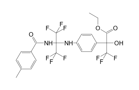 Benzeneacetic acid, .alpha.-hydroxy-.alpha.-(trifluoromethyl)-4-[[2,2,2-trifluoro-1-[(4-methylbenzoyl)amino]-1-(trifluoromethyl)ethyl]amino]-, ethyl ester