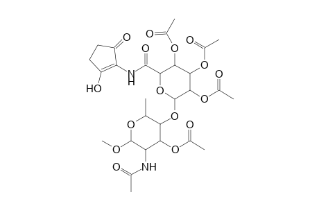 .beta.-D-Glucopyranoside, methyl 2-(acetylamino)-2,6-dideoxy-4-O-[2,3,4-tri-O-acetyl-N-(2-hydroxy-5-ox o-1-cyclopenten-1-yl)-.beta.-D-galactopyranuronamidosyl]-, 3-acetate