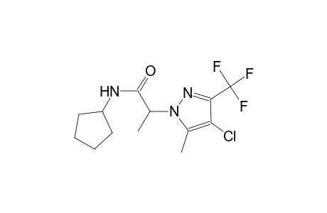 2-[4-chloro-5-methyl-3-(trifluoromethyl)-1H-pyrazol-1-yl]-N-cyclopentylpropanamide