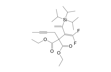 1,1-DIFLUORO-2-(1'-TRIISOPROPYLSILYLVINYL)-3,3-DICARBOETHOXY-HEPTA-1-EN-5-YNE