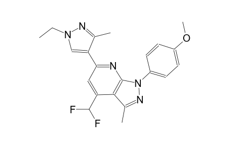 1H-pyrazolo[3,4-b]pyridine, 4-(difluoromethyl)-6-(1-ethyl-3-methyl-1H-pyrazol-4-yl)-1-(4-methoxyphenyl)-3-methyl-