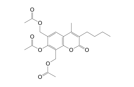 6,8-bis(hydroxymethyl)-3-butyl-7-hydroxy-4-methylcoumarin, triacetate