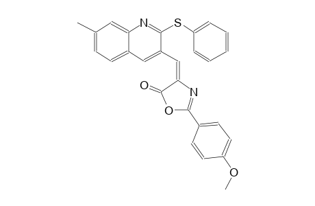 5(4H)-oxazolone, 2-(4-methoxyphenyl)-4-[[7-methyl-2-(phenylthio)-3-quinolinyl]methylene]-, (4E)-