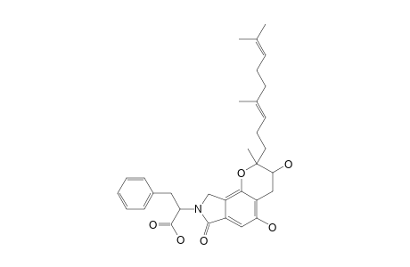 2-[2-[(3E)-4,8-dimethylnona-3,7-dienyl]-3,5-dihydroxy-7-keto-2-methyl-4,9-dihydro-3H-pyrano[5,6-g]isoindol-8-yl]-3-phenyl-propionic acid