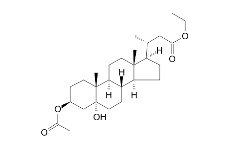 Ethyl 3.beta.-acetoxy-5.alpha.-hydroxy-24-nor-cholan-23-oate