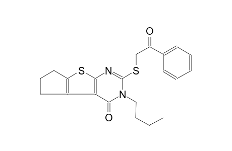 4H-cyclopenta[4,5]thieno[2,3-d]pyrimidin-4-one, 3-butyl-3,5,6,7-tetrahydro-2-[(2-oxo-2-phenylethyl)thio]-