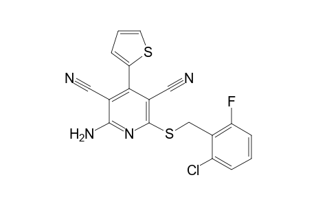 2-Amino-6-[(2-chloro-6-fluoro-benzyl)thio]-4-(2-thienyl)dinicotinonitrile