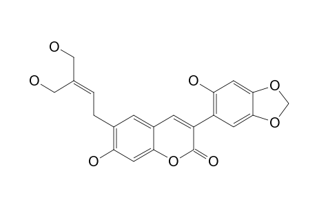 3-(2'-HYDROXY-4',5'-METHYLENEDIOXYPHENYL)-6-(3''-HYDROXYMETHYL-4''-HYDROXYBUT-2'-ENYL)-7-HYDROXYCOUMARIN