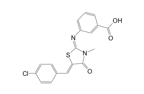 3-{[(2E,5Z)-5-(4-chlorobenzylidene)-3-methyl-4-oxo-1,3-thiazolidin-2-ylidene]amino}benzoic acid