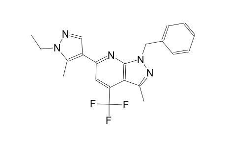1H-pyrazolo[3,4-b]pyridine, 6-(1-ethyl-5-methyl-1H-pyrazol-4-yl)-3-methyl-1-(phenylmethyl)-4-(trifluoromethyl)-