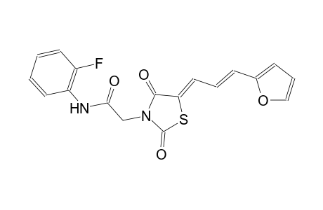N-(2-fluorophenyl)-2-{(5Z)-5-[(2E)-3-(2-furyl)-2-propenylidene]-2,4-dioxo-1,3-thiazolidin-3-yl}acetamide
