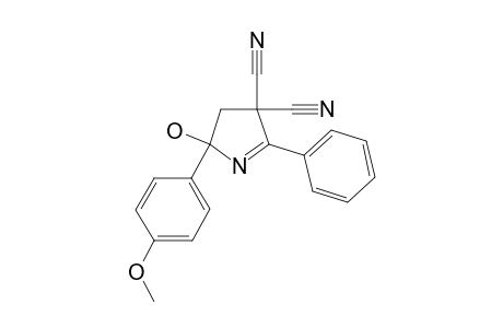 4,5-Dihydro-5-hydroxy-5-(4-methoxyphenyl)-2-phenyl-3H-pyrrole-3,3-dicarbonitrile