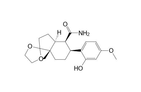 Spiro[1,3-dioxolane-2,1'-[1H]indene]-4'-carboxamide, octahydro-5'-(2-hydroxy-4-methoxyphenyl)-7'a-methyl-, (3'a.alpha.,4'.beta.,5'.beta.,7'a.beta.)-(.+-.)-