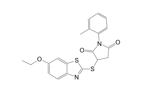 3-[(6-ethoxy-1,3-benzothiazol-2-yl)sulfanyl]-1-(2-methylphenyl)-2,5-pyrrolidinedione