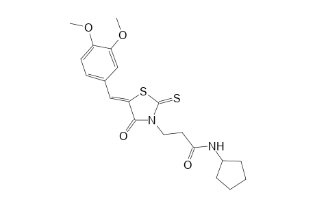 3-thiazolidinepropanamide, N-cyclopentyl-5-[(3,4-dimethoxyphenyl)methylene]-4-oxo-2-thioxo-, (5Z)-