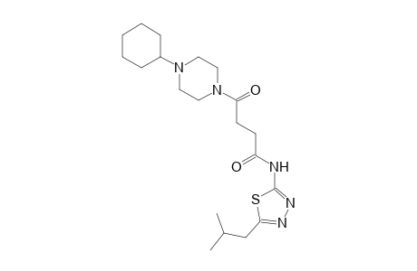 4-(4-cyclohexyl-1-piperazinyl)-N-(5-isobutyl-1,3,4-thiadiazol-2-yl)-4-oxobutanamide