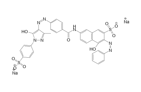 2-Naphthalenesulfonic acid, 7-[[4-[[4,5-dihydro-3-methyl-5-oxo-1-(4-sulfophenyl)-1H-pyrazol-4-yl]azo]benzoyl]amino]-4-hydroxy-3-(phenylazo)-, disodium salt