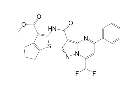 methyl 2-({[7-(difluoromethyl)-5-phenylpyrazolo[1,5-a]pyrimidin-3-yl]carbonyl}amino)-5,6-dihydro-4H-cyclopenta[b]thiophene-3-carboxylate