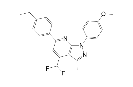 1H-pyrazolo[3,4-b]pyridine, 4-(difluoromethyl)-6-(4-ethylphenyl)-1-(4-methoxyphenyl)-3-methyl-