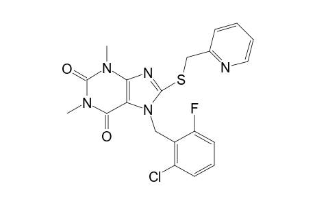7-(2-Chloro-6-fluoro-benzyl)-1,3-dimethyl-8-(2-pyridylmethylthio)xanthine