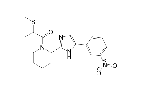 2-(methylthio)-1-(2-(5-(3-nitrophenyl)-1H-imidazol-2-yl)piperidin-1-yl)propan-1-one