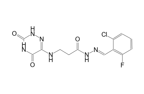 beta-alanine, N-(2,3,4,5-tetrahydro-3,5-dioxo-1,2,4-triazin-6-yl)-, 2-[(E)-(2-chloro-6-fluorophenyl)methylidene]hydrazide