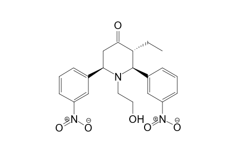 (2S,3R,6R)-3-ethyl-1-(2-hydroxyethyl)-2,6-bis(3-nitrophenyl)piperidin-4-one