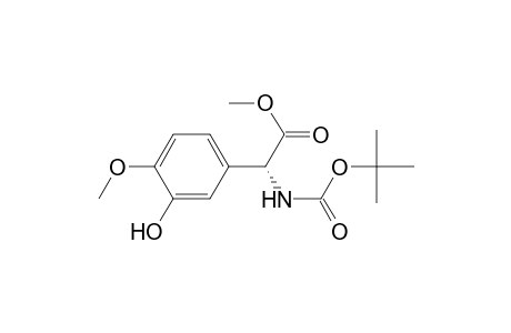 Methyl (2R)-[[(1,1-dimethylethoxy)carbonyl]amino]-2-(3-hydroxy-4-methoxyphenyl)acetate