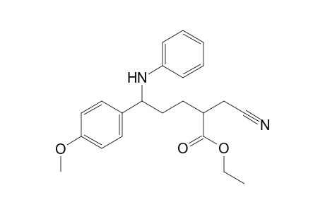 ethyl 5-anilino-2-(cyanomethyl)-5-(4-methoxyphenyl)pentanoate