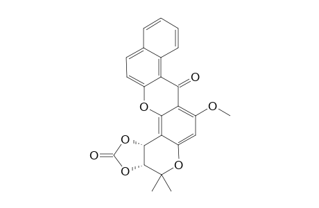 (+/-)-CIS-1,2-DI-O-CARBONYLOXY-6-METHOXY-1,2-DIHYDRO-3,3-DIMETHYL-3H,7H-BENZO-[A]-PYRANO-[3,2-H]-XANTHEN-7-ONE