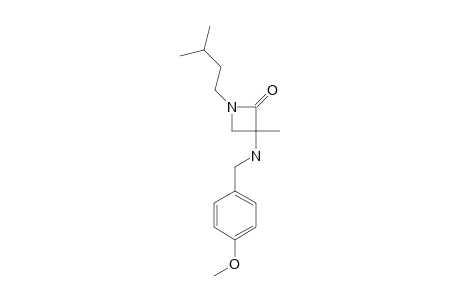 (+/-)-3-(4-METHOXYBENZYLAMINO)-3-METHYL-1-(3-METHYLBUTYL)-AZETIDIN-2-ONE