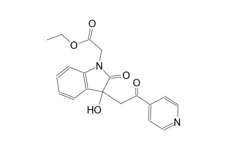 ethyl {3-hydroxy-2-oxo-3-[2-oxo-2-(4-pyridinyl)ethyl]-2,3-dihydro-1H-indol-1-yl}acetate